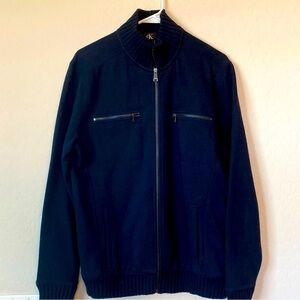 Calvin Klein mens zip up sweater Navy Blue size M